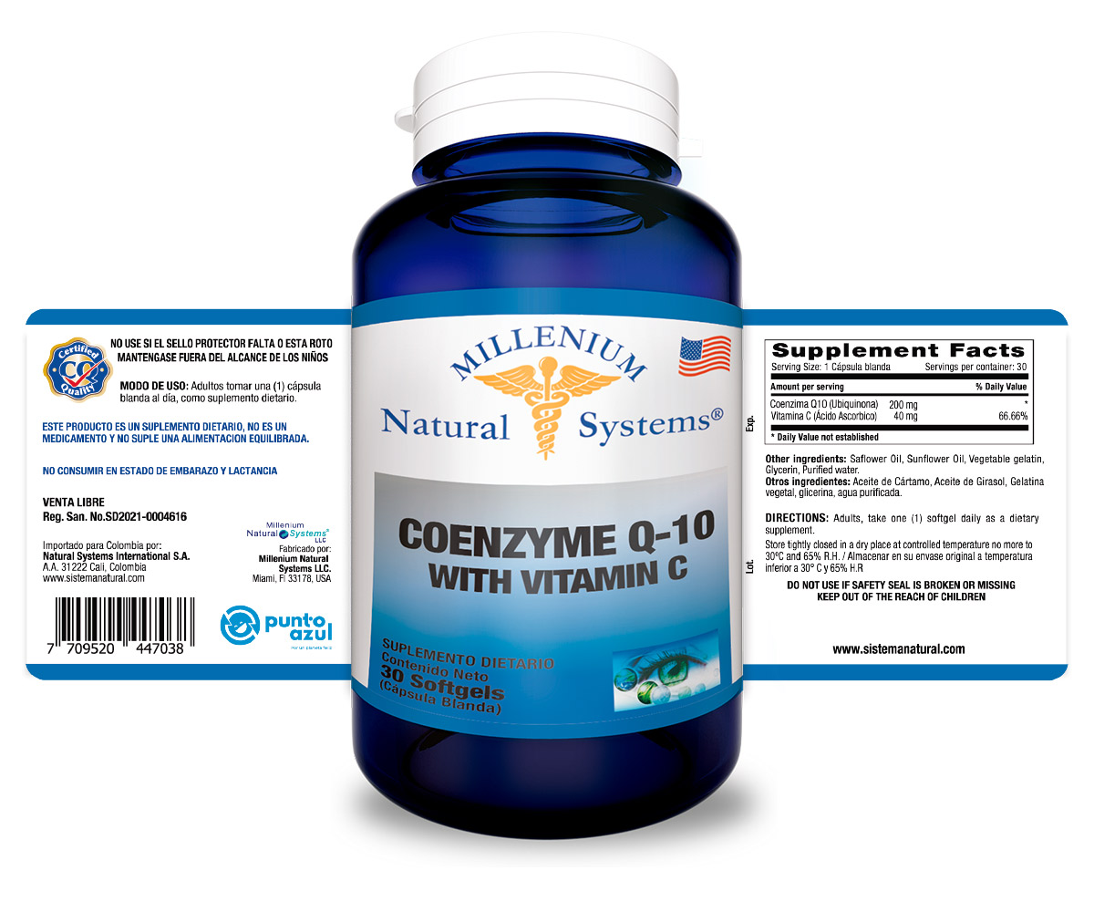Coenzyme Q 10 200 mg x 30 Softgels - Millenium Natural Systems