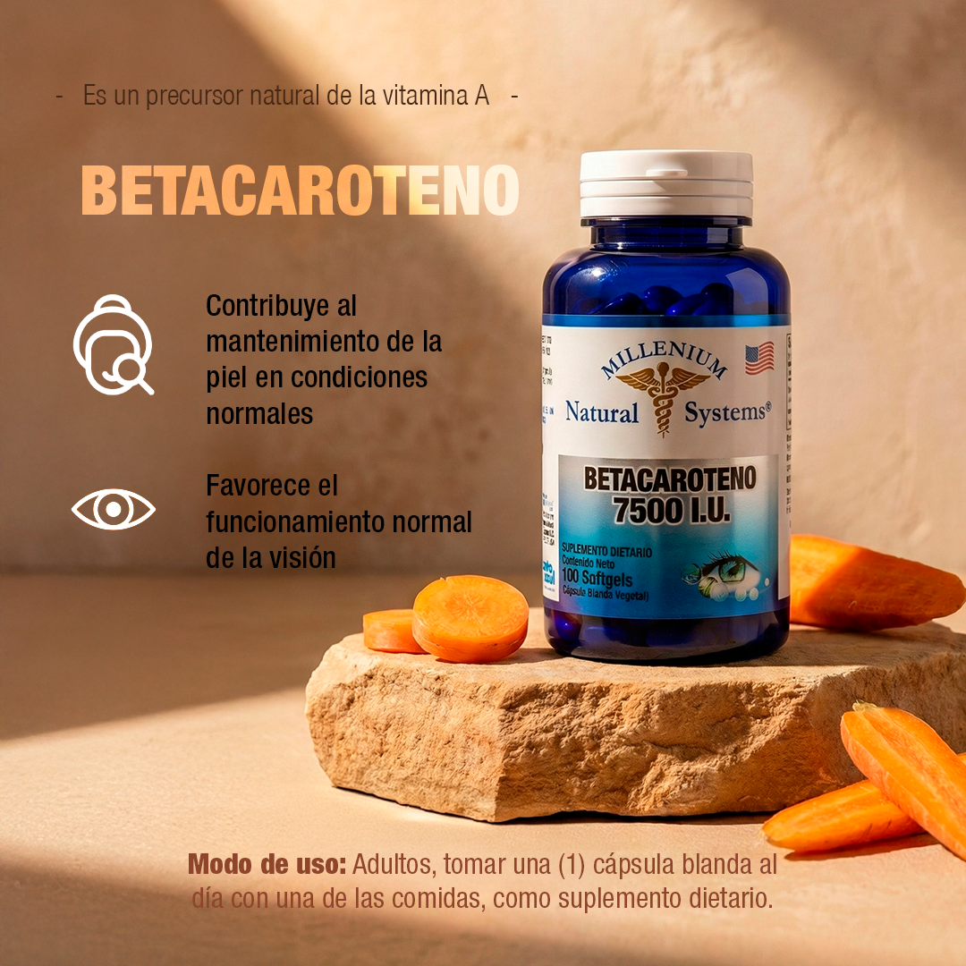 Betacaroteno 7500 UI x 100 Softgels - imagen 4