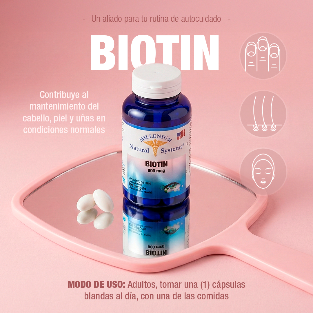 Biotin 900 mcg x 100 Softgels - imagen 4