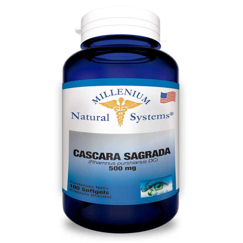 Cáscara sagrada 100 softgels, fitoterapéuticos de millenium natural systems