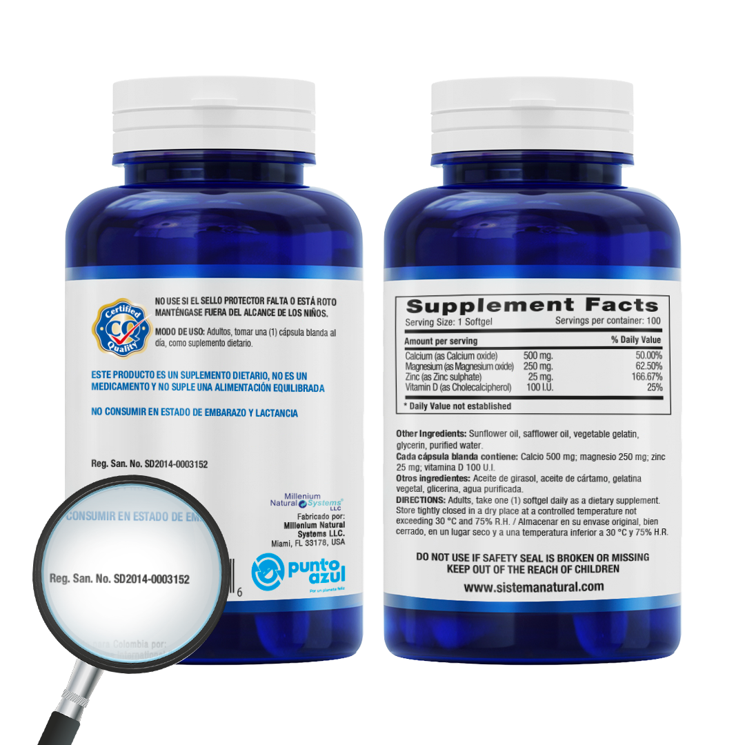 Cal Mag Zinc Plus Vitamin D x 100 Softgels - imagen 3