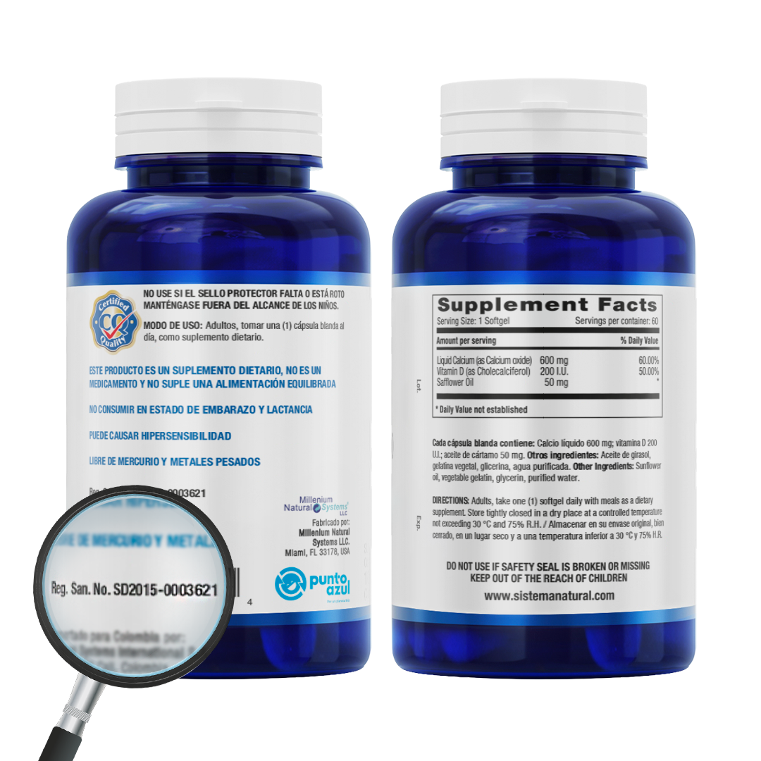 Calcium 600 + Vitamin D x 60 Softgels - imagen 4