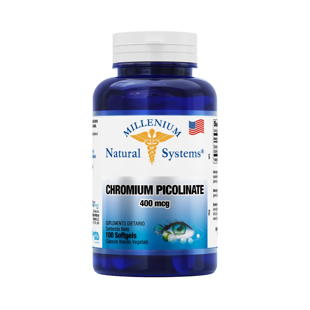 suplementos dietarios Chromium Picolinate 400 mcg 100 Softgels, Millenium Natural Systems